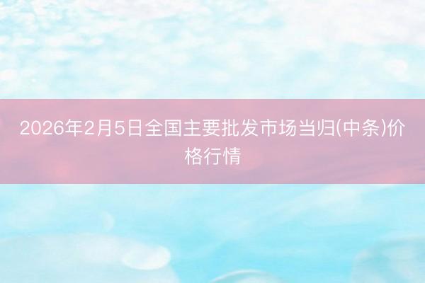 2026年2月5日全国主要批发市场当归(中条)价格行情