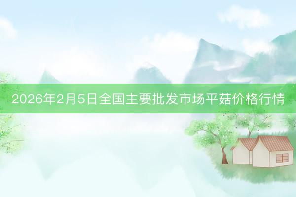 2026年2月5日全国主要批发市场平菇价格行情
