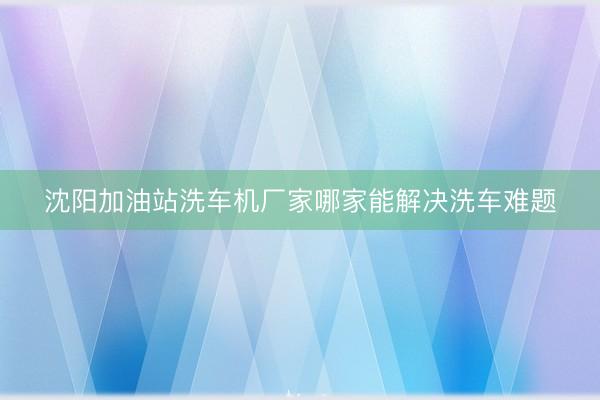 沈阳加油站洗车机厂家哪家能解决洗车难题