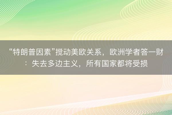 “特朗普因素”搅动美欧关系，欧洲学者答一财：失去多边主义，所有国家都将受损