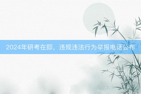 2024年研考在即,违规违法行为举报电话公布