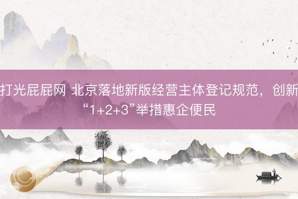 打光屁屁网 北京落地新版经营主体登记规范，创新“1+2+3”举措惠企便民