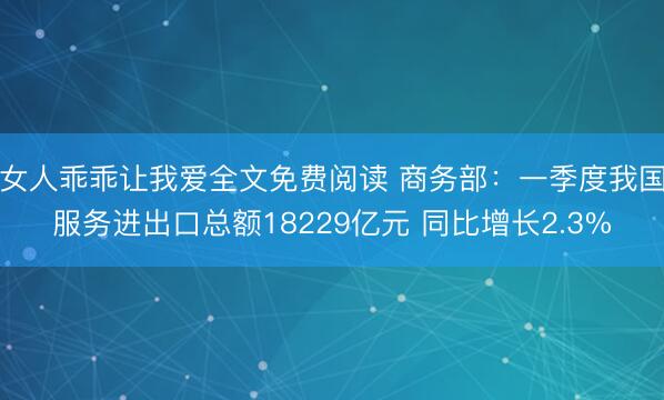女人乖乖让我爱全文免费阅读 商务部：一季度我国服务进出口总额18229亿元 同比增长2.3%
