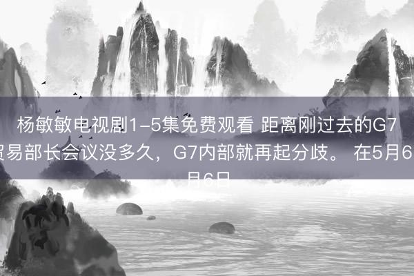杨敏敏电视剧1-5集免费观看 距离刚过去的G7贸易部长会议没多久,G7内部就再起分歧。 在5月6日