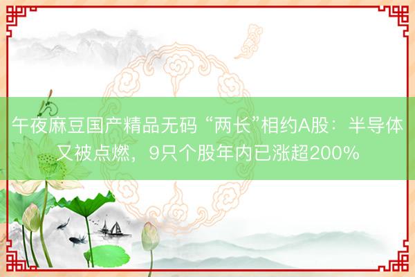午夜麻豆国产精品无码 “两长”相约A股：半导体又被点燃，9只个股年内已涨超200%
