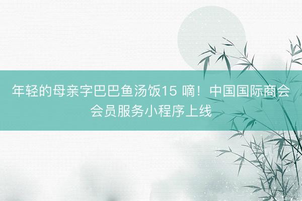 年轻的母亲字巴巴鱼汤饭15 嘀！中国国际商会会员服务小程序上线