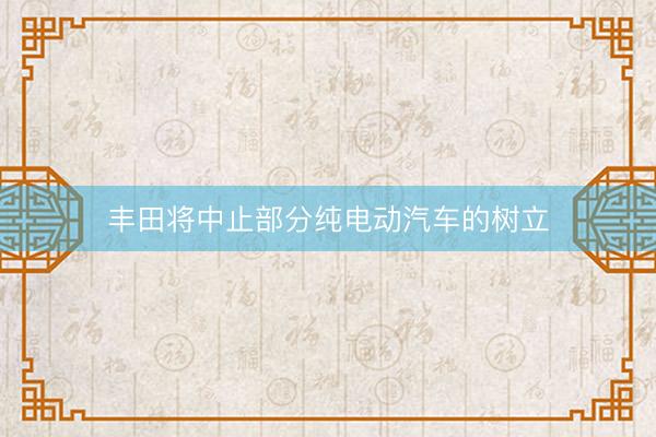丰田将中止部分纯电动汽车的树立