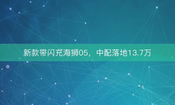 新款带闪充海狮05，中配落地13.7万
