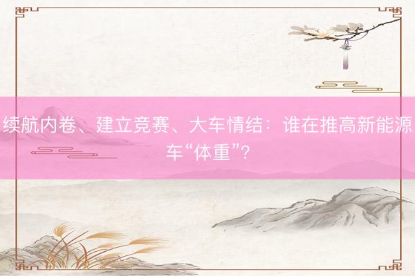 续航内卷、建立竞赛、大车情结：谁在推高新能源车“体重”？