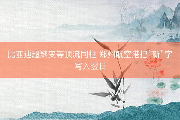 比亚迪超聚变等顶流同框 郑州航空港把“新”字写入翌日