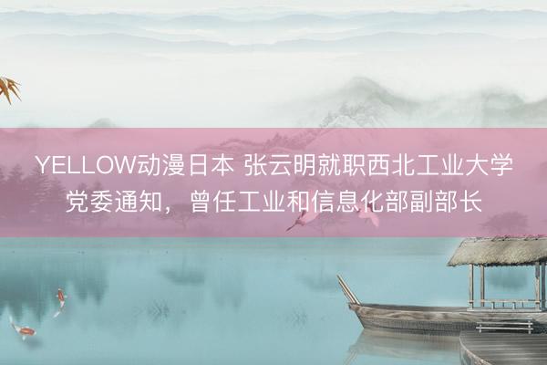 YELLOW动漫日本 张云明就职西北工业大学党委通知，曾任工业和信息化部副部长