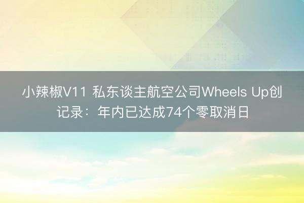 小辣椒V11 私东谈主航空公司Wheels Up创记录：年内已达成74个零取消日