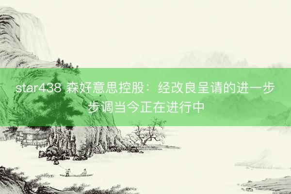 star438 森好意思控股：经改良呈请的进一步步调当今正在进行中