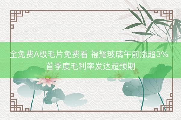 全免费A级毛片免费看 福耀玻璃午前涨超3% 首季度毛利率发达超预期