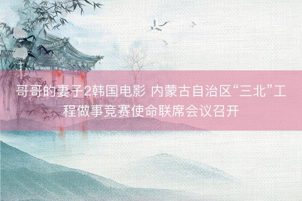 哥哥的妻子2韩国电影 内蒙古自治区“三北”工程做事竞赛使命联席会议召开