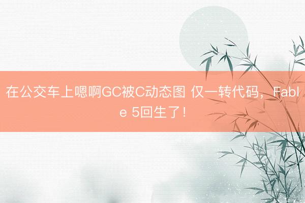 在公交车上嗯啊GC被C动态图 仅一转代码，Fable 5回生了！