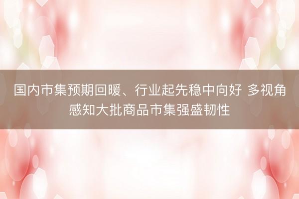 国内市集预期回暖、行业起先稳中向好 多视角感知大批商品市集强盛韧性