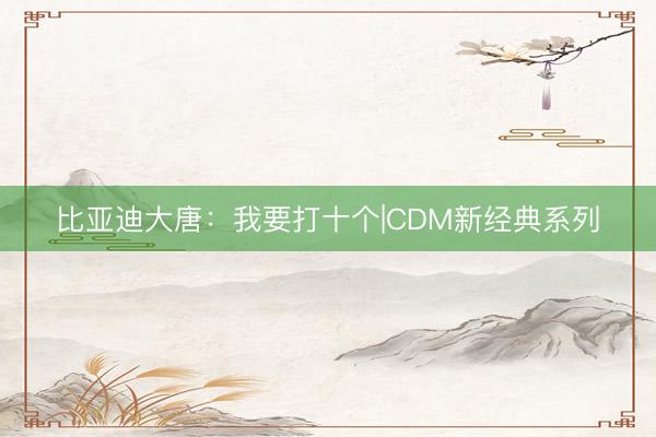 比亚迪大唐:我要打十个|CDM新经典系列
